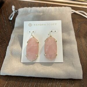 Kendra Scott Esme Rose Quartz/Gold Earrings